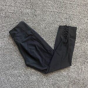 Old Navy Black Girls' Leggings with Lace-Up Hem Detail